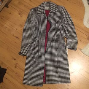 Houndstooth Patterned Coat